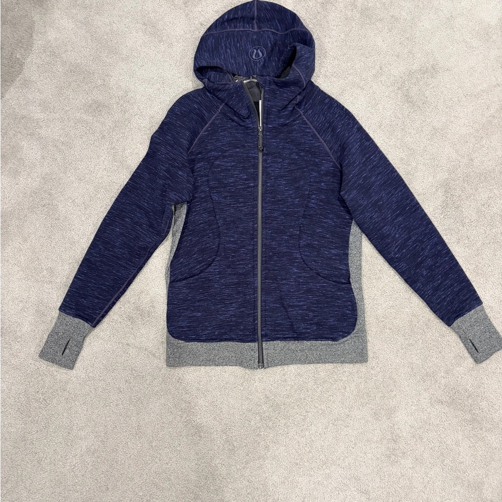 Lululemon Athletica Navy and Gray Heavy Hoodie Jacket